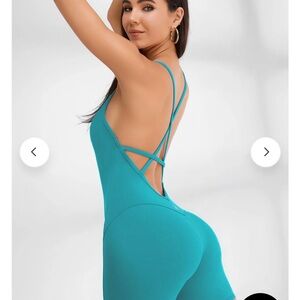 Teal Strappy Back Jumpsuit